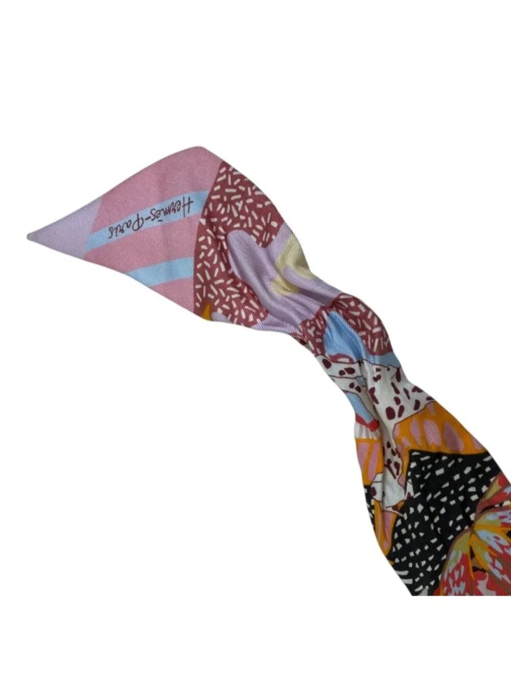 Hermes Scarf Ribbon Twilly en Liberte Silk Pink